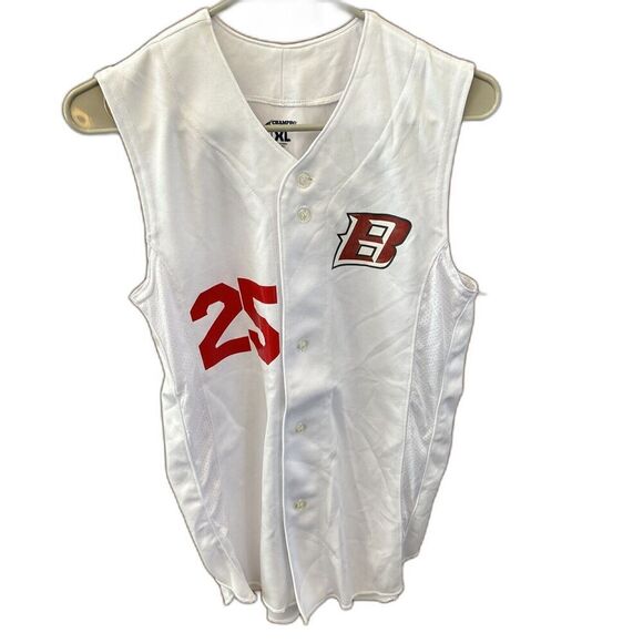 Champro Sports Youth XL Polyester Jersey Sleeveless Buttons White B 25 - Picture 2 of 9